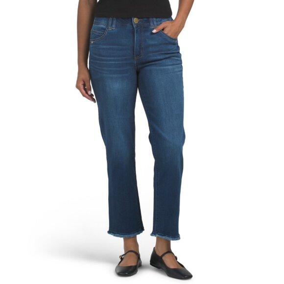 DEMOCRACY Blue Ab Tech High Rise Slim Straight Leg Jeans - Picture 1 of 2
